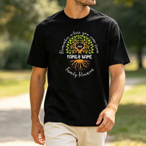 2026 Family Reunion Family Tree Custom Text Print Tee Summer Men Casual Short Sleeve Cotton Streetwear Family Clothes
