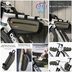 ROCKBROS 066 Tas Tabung Rangka Sepeda Bicycle Frame Tube Bag Reflective 1.7L Top Bottom Tube Bag Frame Bag Large Capacity MTB Road Bike Cycling Pannier Portable 30120079001