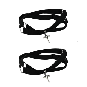 Có Thể Điều Chỉnh nịt bít tất chân Harajuku Đàn Hồi Đùi Garter trang phục halloween Đảng Bốn Cánh Sao Đùi Nhẫn Đai nịt bít tất