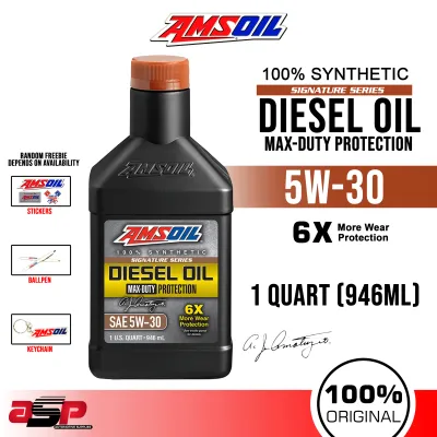 AMSOIL 5W-30 Signature Series Max-Duty 100% Synthetic Diesel Oil 1 Quart (946ml)