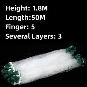 Three Layer Sunken Net White Fishing Net Sticking Net Monofilament Gill Fishing Net Tackle Fishing