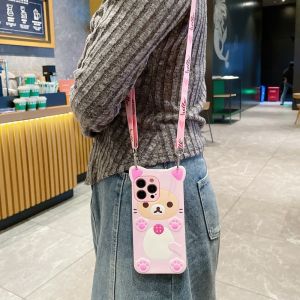 Samsung Galaxy A12 A32 A50 A50S A30 A04e A02S A02 A03 Core S21 S20 FE S22 S10 S9 S8 Plus Note 10 20 Ultra A31 A51 A71 Cartoon Strap Soft Phone Case