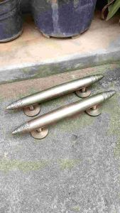 Handle Pintu Rumah Kuningan Motif Torpedo Bali Polos Ukir Antik 27 cm 2 pcs