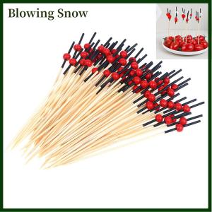 Blowing 100x 12cm Heart Bamboo Pick Buffet cake Fruit Fork Party Dessert Salad Stick