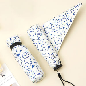 Ultralight Sun Umbrella Portable Anti UV Travel Folding Umbrella Rain Women Girls Simple Light Parasol 5 Ribs UPF50+ Mini Umbrella Free Shipping