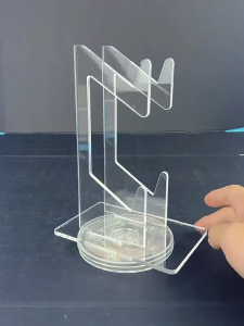 Transparent Double Controller Holder Space Saving Design Secure Not Slip Base Simple Installation for Game Accessories