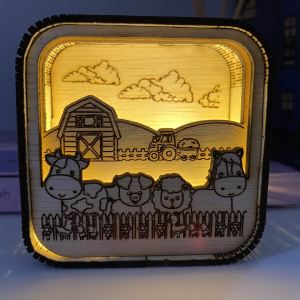 Ornamen Ukir Hiasan Meja Aesthetic Dekorasi Kamar Desain Anak dengan Lampu Tidur Bisa Custom Nama