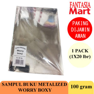 WORRY SAMPUL BUKU METALIZED WARNA WARNI BOXY KWARTO PACK 20 LEMBAR FUN CORNER DENGAN PAKING AMAN