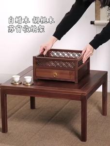 FFBH Solid Wood Storage Rack Dust-proof Tea Set Multi-layer Storage Rack Removable Desktop Locker Practical Home Organization P9M4Y