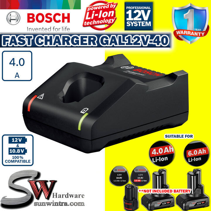 Bosch 12V BATTERY CHARGER 12V GAL12V 40 FAST CHARGING CHARGER