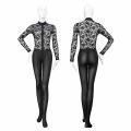 Sexy Lingerie for Women, Secretary Lace Sheer Double-Headed Zipper Temptation Tight-Fitting Uniform No-Needle Bodysuit. 
