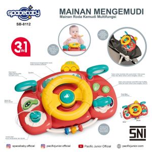 Spacebaby 3in1 Driving Toys SB-8112 / Mainan Setir Anak Mainan Anak Setir Mobil Mainan