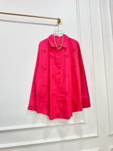 NANDO ATASAN KEMEJA WANITA BAHAN KATUN POPLIN LENGAN PANJANG KOREAN STYLE MERAH PUTIH HIJAU BIRU PINK