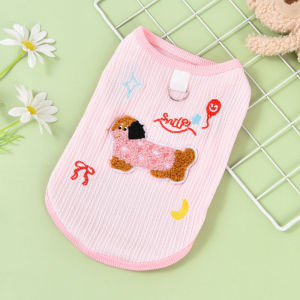 【Ewyn】เสื้อผ้าสัตว์เลี้ยงน่ารัก เสื้อผ้าสัตว์เลี้ยง สื้อกั๊กฤดูร้อนลูกสุนัขเสื้อผ้า มีหัวเข็มขัดฉุดแมว รูปแบบดัชชุนด์