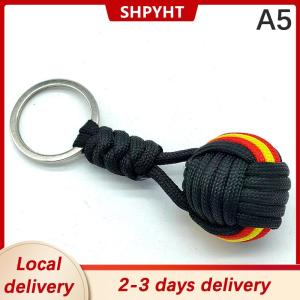[COD] SHPYHT Local delivery Ship within 24 hours Military Parachute Woven Rope Ball Keychain Lanyard Key Ring Monkey Fist Key Chains Outdoors Survival Tool Jewelry