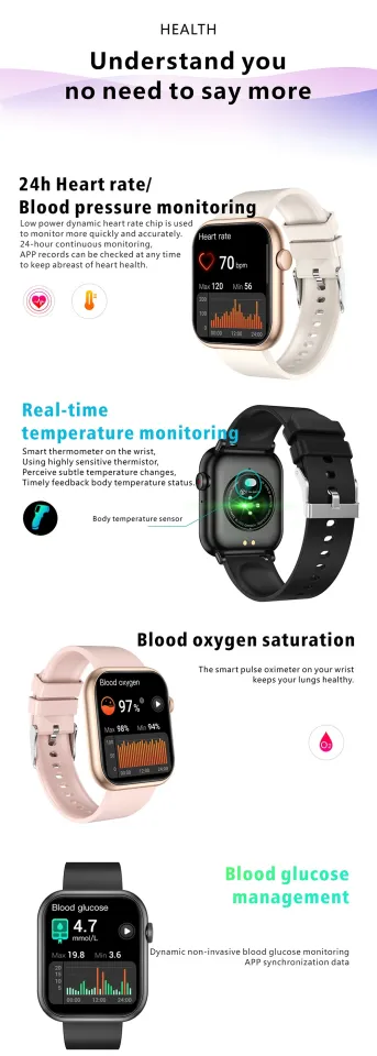 QX7 Pro Smart Watch Blood Glucose Sugar Blood Pressure Monitoring