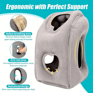 BERGARANSI Ningbo Bantal Angin Tidur tiup traveling perjalanan kepala pesawat Inflatable Travel NT10