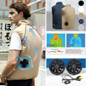 CCW Men Summer Air Conditioning Clothing Fan Cooling Vest USB Charging Cooling sport man vest Outdoor Cooling Fishing summer vest