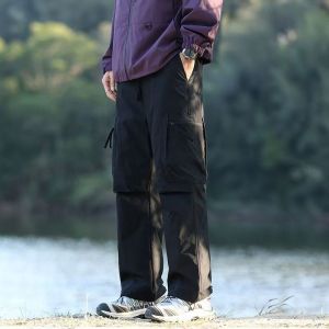 MAN Seluar Baggy Lelaki Mens Sports Casual Pants Loose Overalls Plus Size Multi-pocket Retro Straight Trousers All-Match Fashionable Street Hiphop