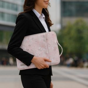 OFTBT Anti Fall Laptop Bag Shockproof Waterproof Briefcase Tablet Pouch Telescopic Handle Notebook Sleeve Travel