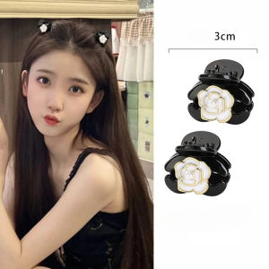 1/2PC Elegant Small Camellia Hair Claws Clips Set For Women Girls Mini Crab Vintage Hair Clamp Barrette Hair Headwear Accesories