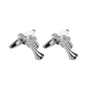 1Pair Personalized Instrument Series Piano Guitar Shaped Cufflinks Exquisite Crafts Metal Versatile Cuff Links Concert Accessories
