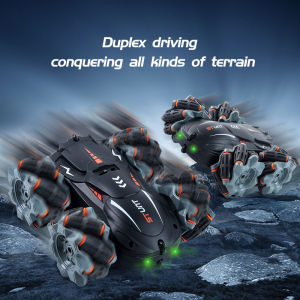 🔥Ready Stock🔥360º Flip RC Stunt Car Chain Double Side Rotating Anti-Collision Led With USB Charger Cable