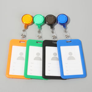 WUXU New Wallets Hard Plastic Office Supplies Protector Cover Retractable Badge Holder Card Sleeve ID Card Badge Holder
