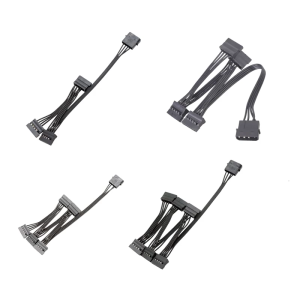 15Pin Male To To 3/4/5/6 4Pin Female IDE Power Connectors Sleeved Y Splitter Cable Power Conversion for Hard Drive