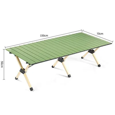 Outdoor folding egg roll table portable camping table picnic metal furniture barbecue table chair