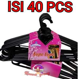 ISI 40 PCS HANGER PLASTIK DAPAT 40PCS GANTUNGAN PLASTIK TEBAL & ELASTIS DAPAT 40 BIJI