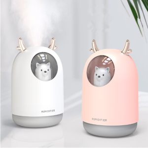 New Home Cute Pet USB Mini Humidifier Ultrasonic Mute Cool Mist Scented Air Oil Diffuser with Color LED Lights Best Gift