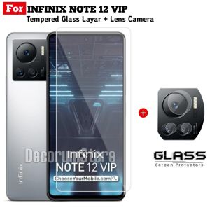 Paket Tempered Glass INFINIX HOT 12 VIP Screen Guard Anti Gores Layar Clear Dan Lens Back Camera Handphone