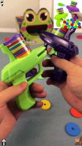 UFO Flying Saucer Toy with Soft Bullet Mini Flying Disc Toy Outdoor Toy Kids Frisbee launcher Gifts
