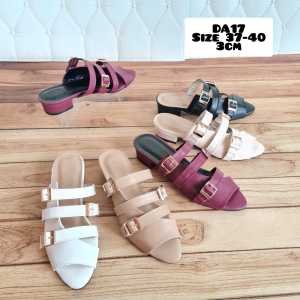 ABBUSHOES Da 17 sendal wanita hak tahu runcing gesper 3cm