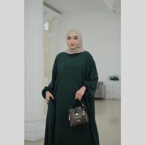 MIVELAZ DRESS - LD 150 dan 130 Luxury Soft Long Gamis Abaya Style Crinkle Airflow Busui Jumbo Polos