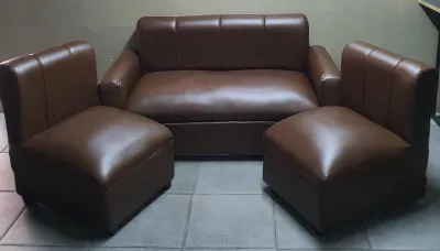 SOFA SET BROWN LEATHER URATEX FOAM / COD ONLY !!!!!