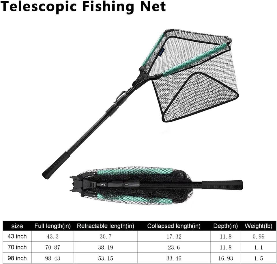 SANLIKE Collapsible and Ultralight Fishing Landing Net Aluminium