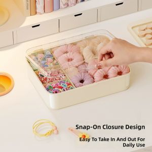 RA Large Hair Accessories Organizer Box with Lid Plastic Headband  Clip Storage Case AR