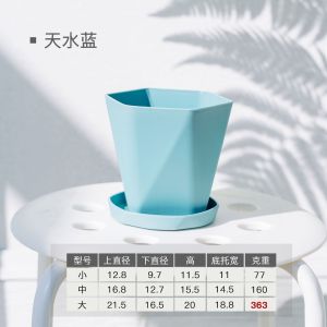 Plastic Flower Pot With Saucer (Pasu Bunga Plastik Nordik Dengan Piring Pasu)