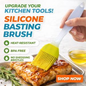 🔥 Silicone Pastry Grilling & Basting Brush / BPA Free / Heat Resistant / BBQ Baking Kitchen Utensil Tool
