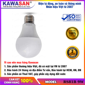 Bóng Đèn LED Cảm Biến Chuyển Động Radar Thông Minh Tự Động Bật Tắt Sử Dụng Công Nghệ Vi Sóng Siêu Nhạy RS81B 9W