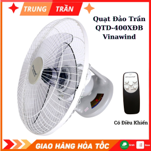 Quạt đảo trần Vinawind QTD-400XĐB Thống Nhất Có điều khiển từ xa Tích hợp 3 chế độ gió Động cơ bền bỉ Bảo Hành 24 tháng