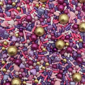 Purple Valentines - Candy Sprinkles Mix Valentines Edible Decor Candy Cake Sprinkle Cupcake Topper Valentine Sprinkles Valentines Cupcake