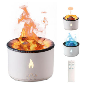 Máy Khuếch Tán Tinh Dầu 300ml Hiệu Ứng Núi Lửa Đèn Led Decor Phòng Kèm Remote Tự Tắt Khi Hết Nước