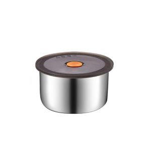 VIVIDI Stainless Steel Metal Snack Containers Sealed Round Meal Storage Bowl Multifunction with Lid Kitchen Fresh Box Kitchen