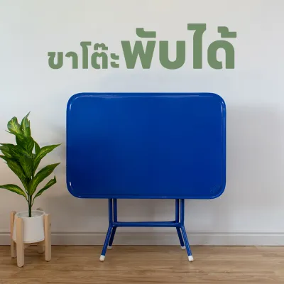 Homeplus โต๊ะพับหน้าเหล็ก 3 ฟุต โต๊ะก๋วยเตี๋ยว โต๊ะพับอเนกประสงค์ โต๊ะพับเหล็ก 3 ฟุต โต๊ะพับเหล็กขาสวิง NF-62
