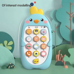 【Free Shipping】Kids Chicken Music & Light Toy Simulation Telephone Baby Early Education Learning Development Story Machine Yellow Cute Bilingual Mobile Phone Childrens Holiday Gifts