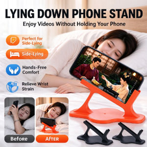 [No Arm Pressure] 3D Printing Side-lying Phone Holder Portable Horizontal Phone Holder Plastic Lazy Phone Stand Bed Sofa