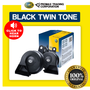 HELLA Black Twin Tone Car Motorcycle Horn Set 100% Authentic / Original
